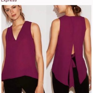 NWOT Purple v neck tie back tank